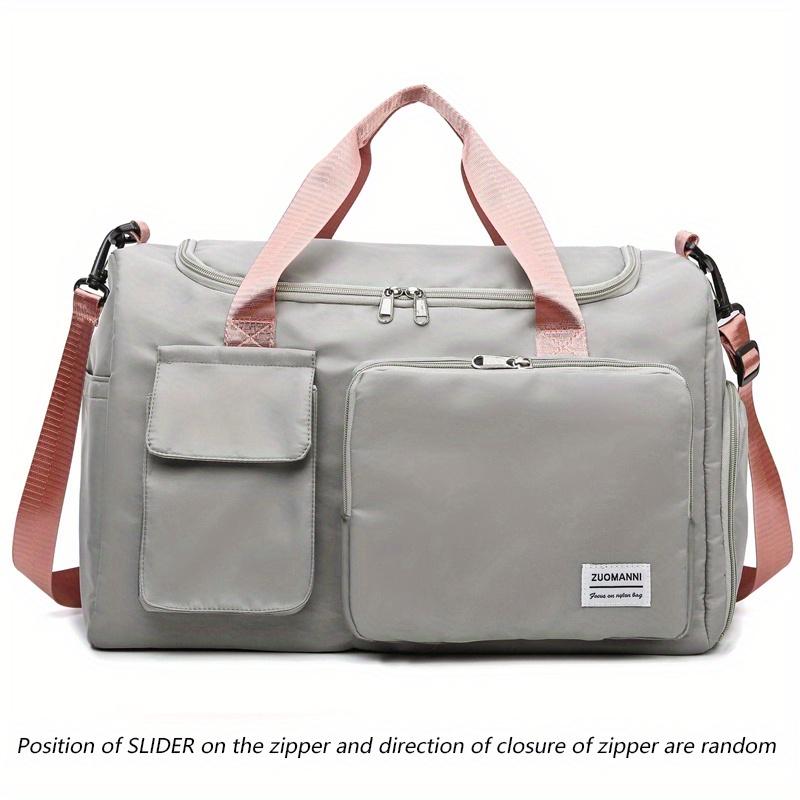 Unisex Large Capacity Travel Bag - Nylon, Gym Tote with Multiple Compartments, Adjustable Strap, and Durable Handles, Ideal for Women'S Duffle Bag