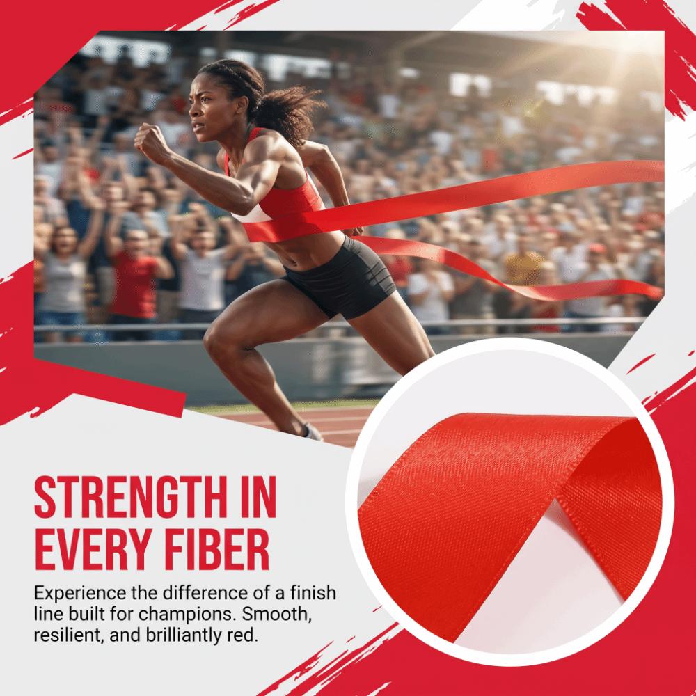 Cut to Length Finish Line Ribbon Red Color Athletics Ribbon Marathon Banner Track Races