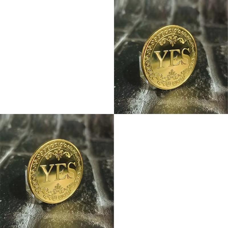 Diameter 25mm Coin YES or NO Make Decision Commemorative Badge Double Sided Embossed Plating Collection Collect Coins Charm
