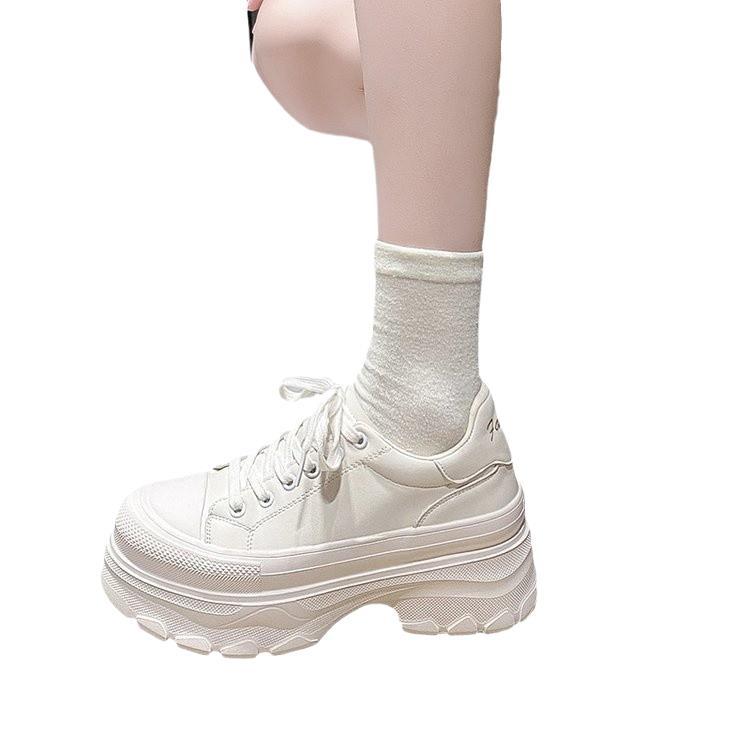 Thick-soled versatile little white shoes women's autumn new small height-increasing muffin shoes lightweight casual women's board shoes