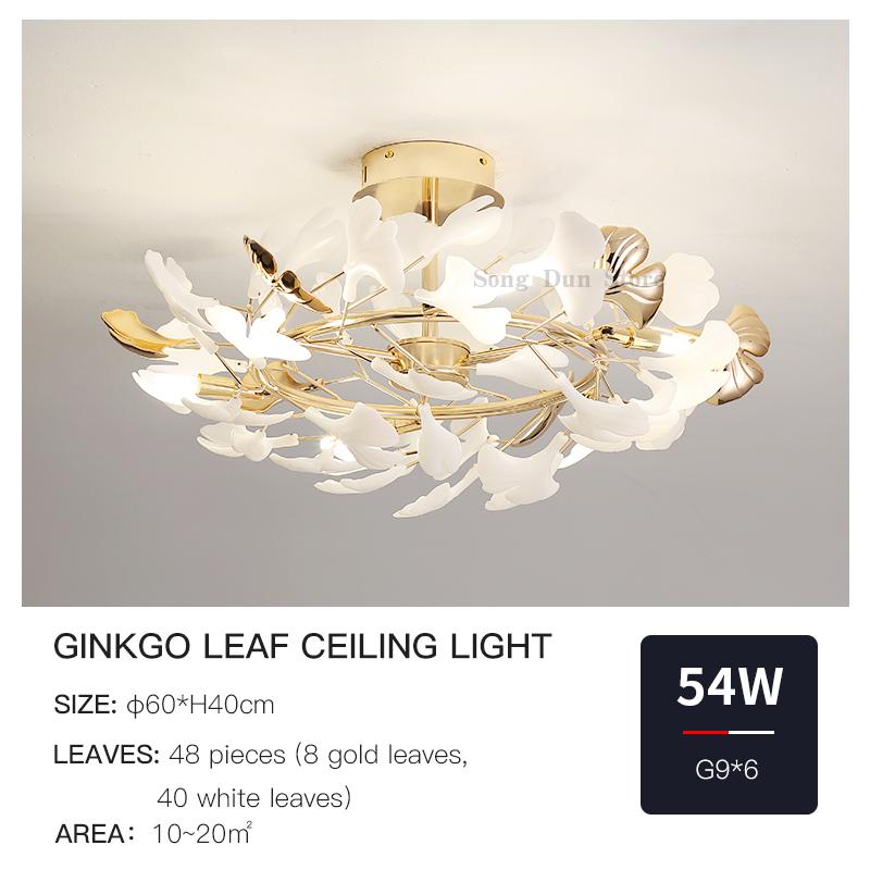 Living Room Chandelier Creative Luxury Hall Light Post-modern Atmosphere Restaurant Bar Lighting Designer Ginkgo Leaf Lighting