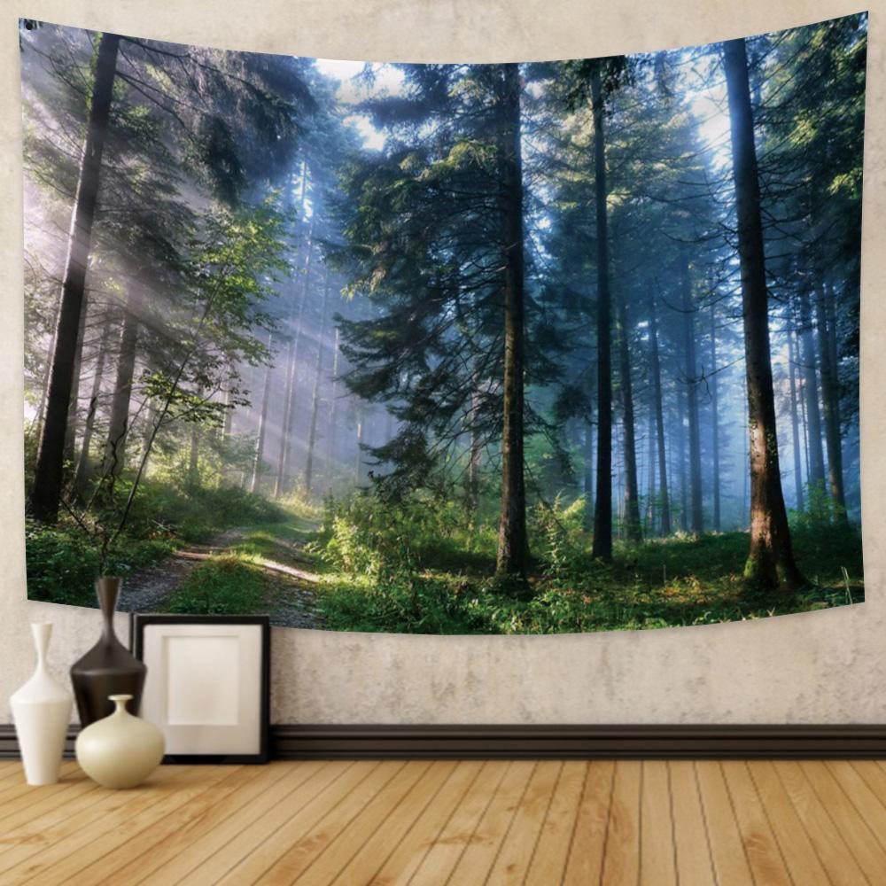 Natural Landscape Tapestry Tropical Forest Wall Hanging Hippie Bedroom Living Room University Dormitory Home Decoration Tapestry