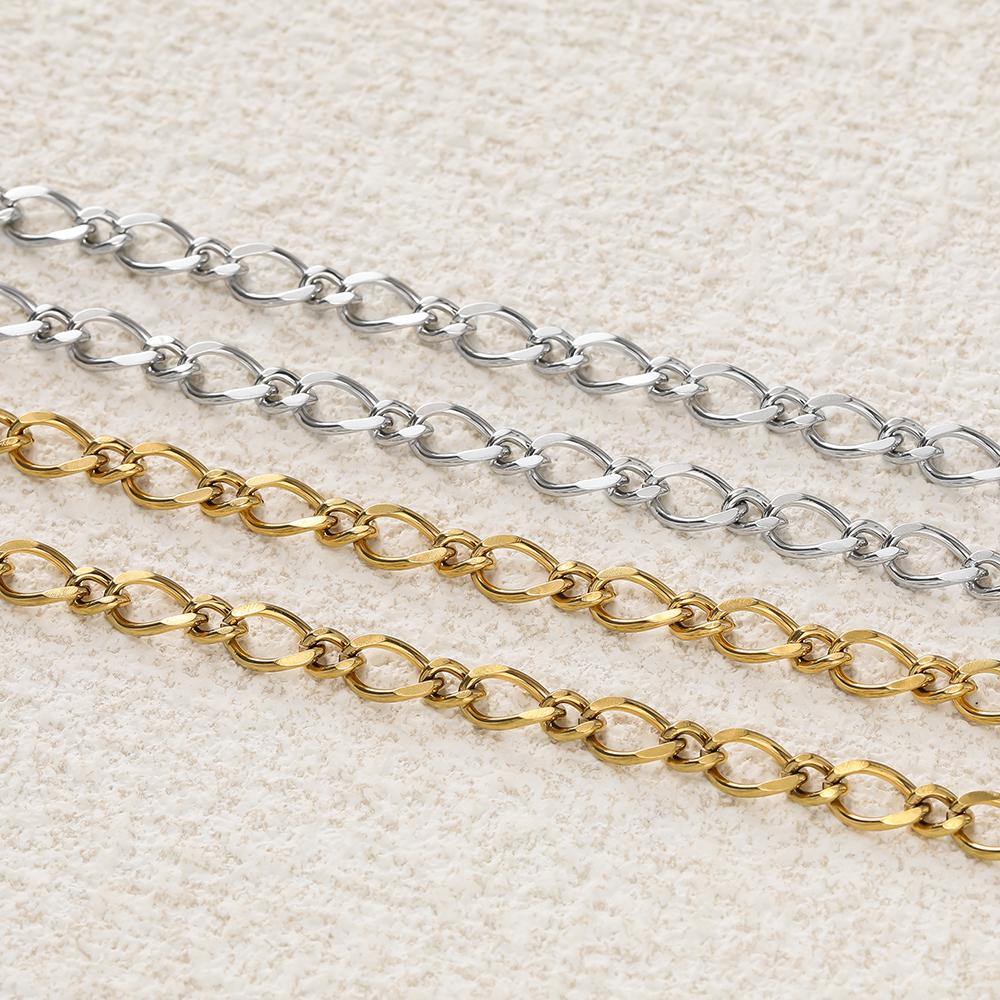 1Meter/Pack 4 Styles Stainless Steel Gold Steel Handmade Chains for DIY Necklace Bracelets Jewelry Making Accessories