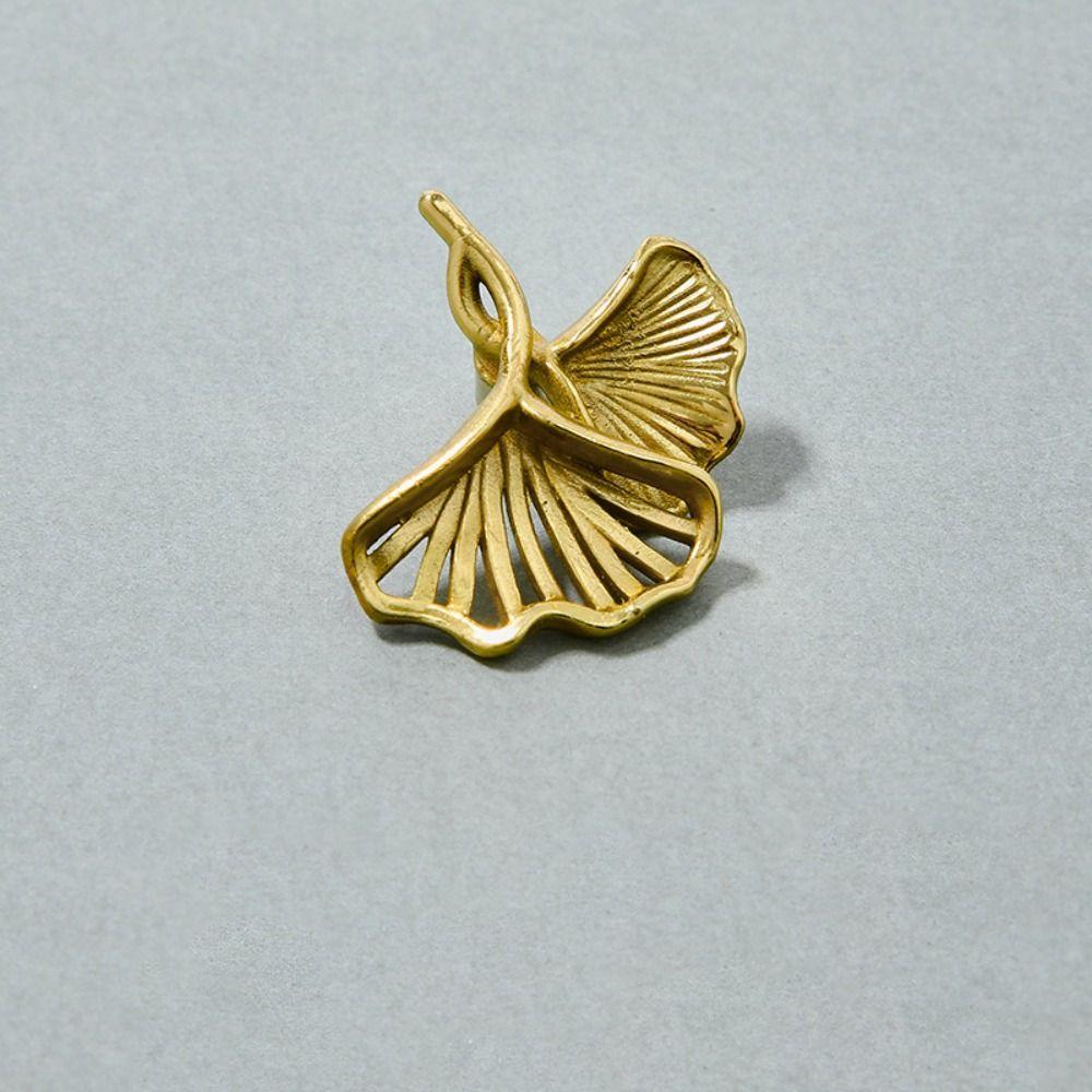 Personalized Olive Leaf Small Handle Brass Closet Door Handle Durable Ginkgo Leaf Door Pulls  Home