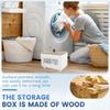 Laundry Pods Container Solid Wood Dryer Sheet Holder with Lid Multipurpose Dryer Storage Box for Laundry Room Kitchen Bathroom