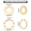24Pcs 4 Style 201 Stainless Steel Pendants Ring Mixed Color 16~18x1mm Hole: 0.8~1mm 6pcs/style