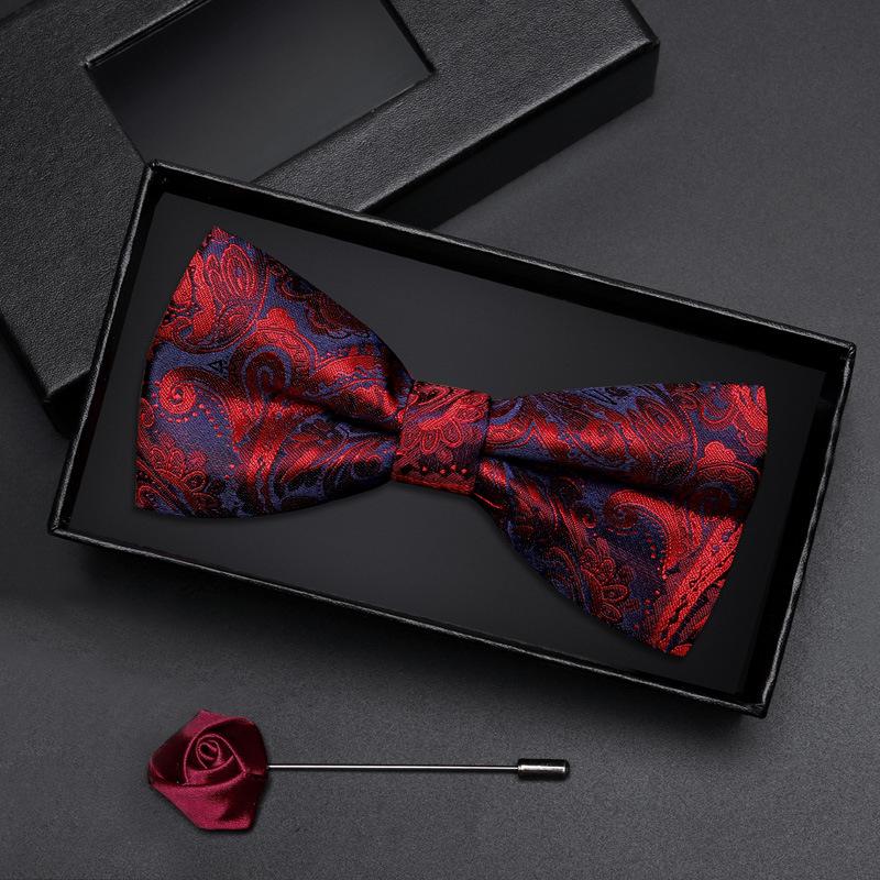 Geschenkbox Herren Fliege Männlich Trauzeuge Bräutigam Bordeauxrote Fliege Formelle Hochzeit Britische Koreanische Version Fliege