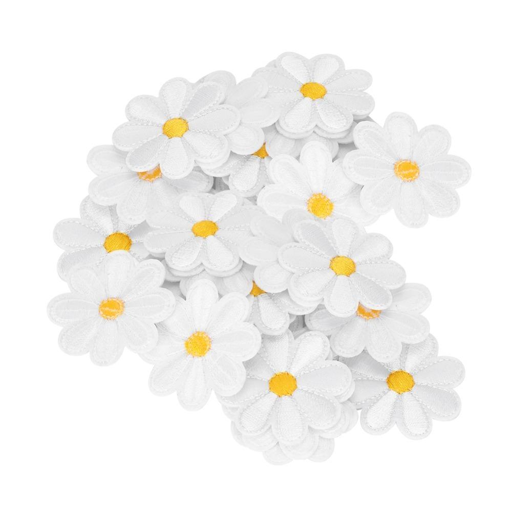 40pcs Embroidery Applique Embroidery Cloth Stickers Daisy Pattern Patches DIY Decoration