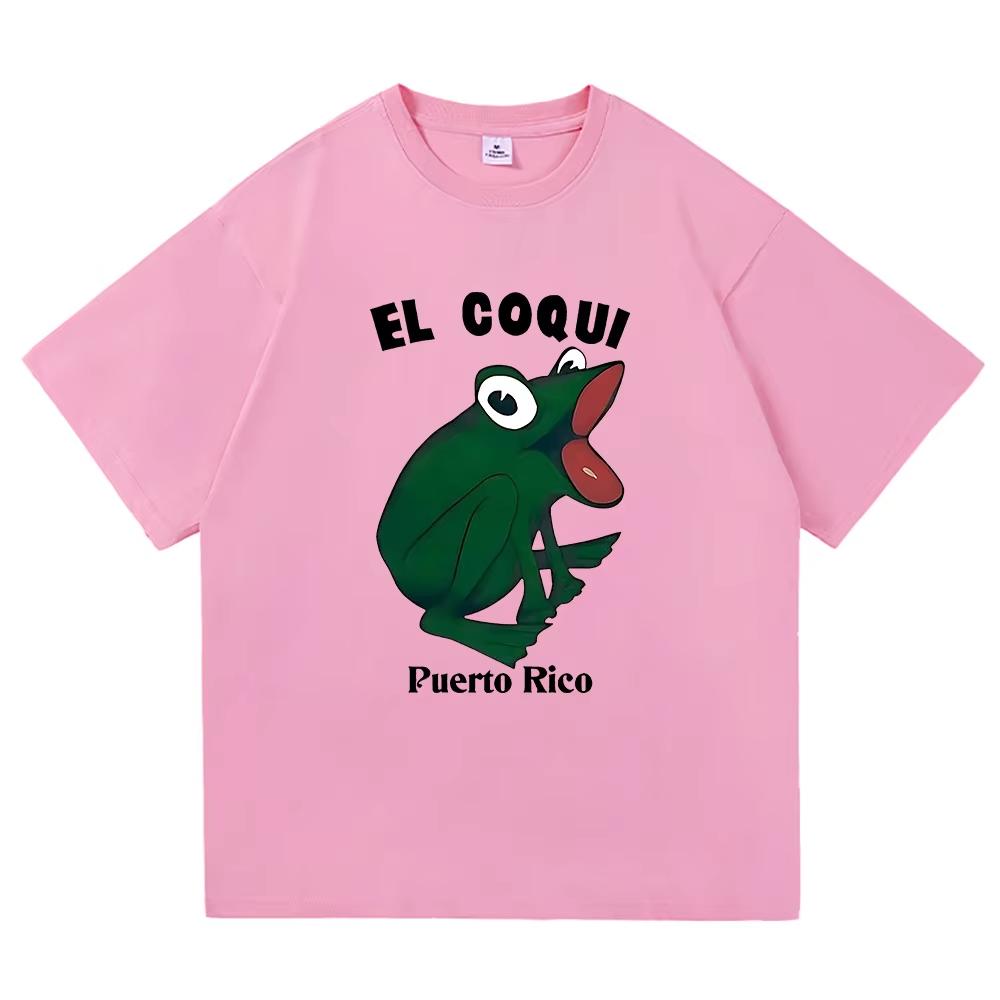Bad Bunny El Coqui Frog T Shirt 2026 Debi Tirar Mas Fotos Men Clothing Harajuku Unisex High Quality Cotton Tops Graphic T Shirts