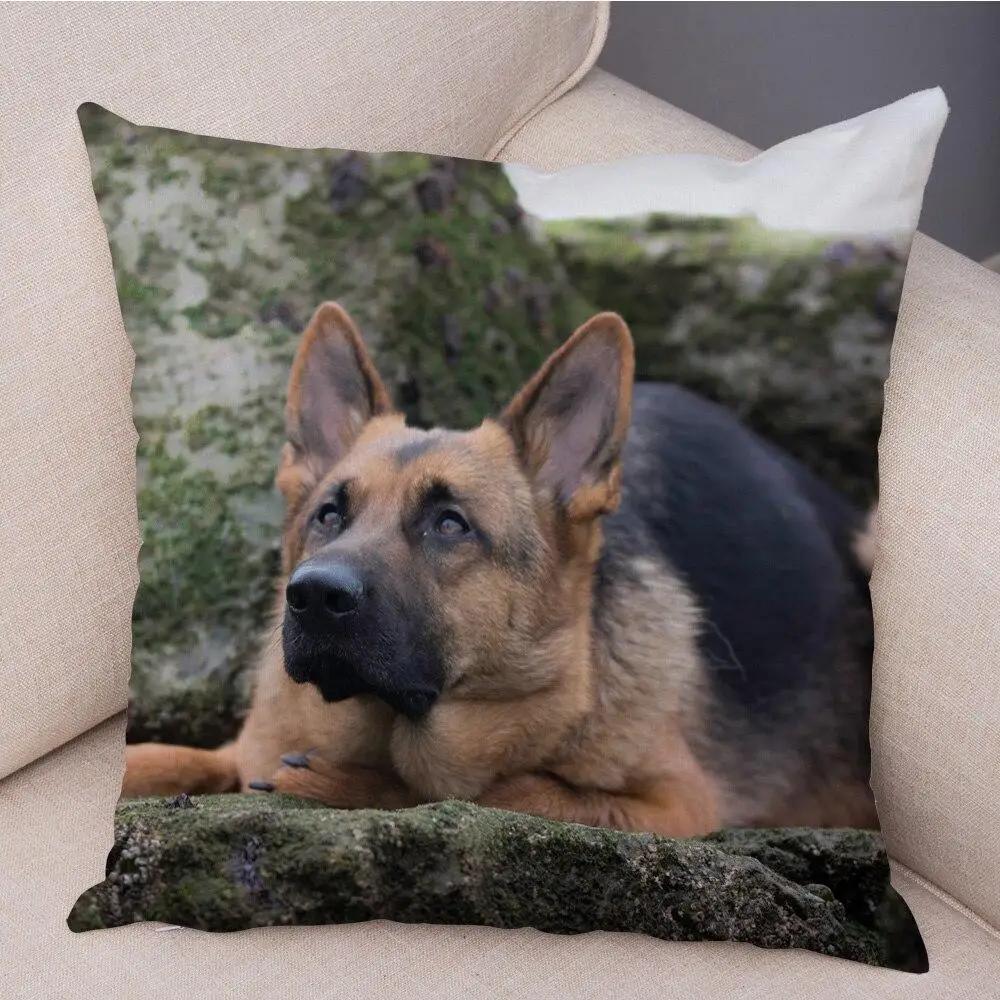 Pet Animal German Shepherd Dog Pillow Case Covers Cushion Cover for Sofa Home Decor Pillowcase