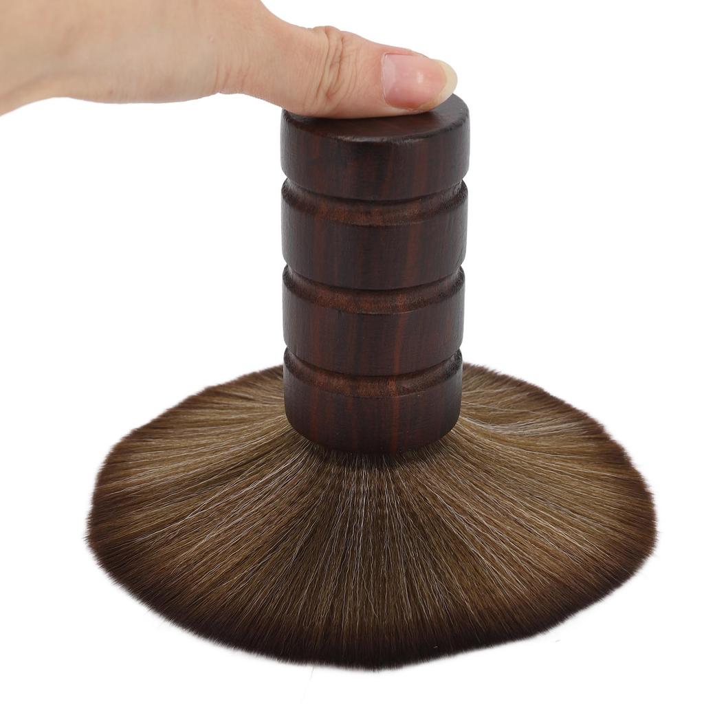 Hair Cutting Neck Dust Brush Home Salon Barber Nylon Hair Wooden Handle Face Neck Hair Dust Cleaning Brush