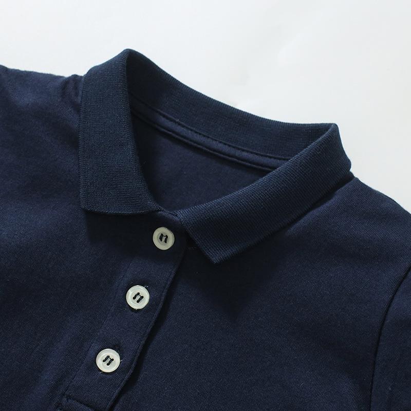 Cotton T-shirt Summer Girls Short Sleeve T-shirt Cotton Applique Embroidered Trend Top Polo Shirt for Children