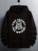 "Rage Against The Machine" Graphic Hoodie - Black Skull Mask & Gas Mask Print