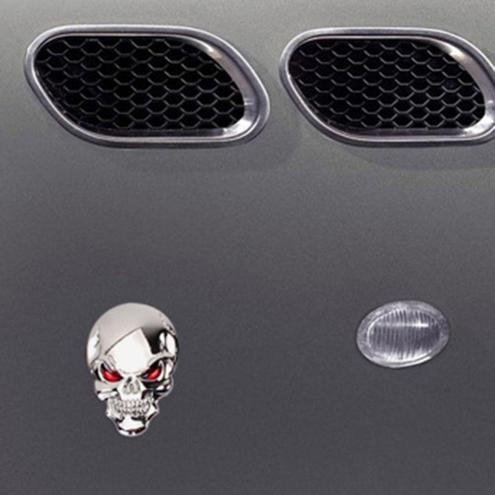 Zinc Zinc Zinc Alloy 3d Metal Skull Car Sticker Skull Skeleton 3d Metal Skull Emblem Badge  Car Decoration