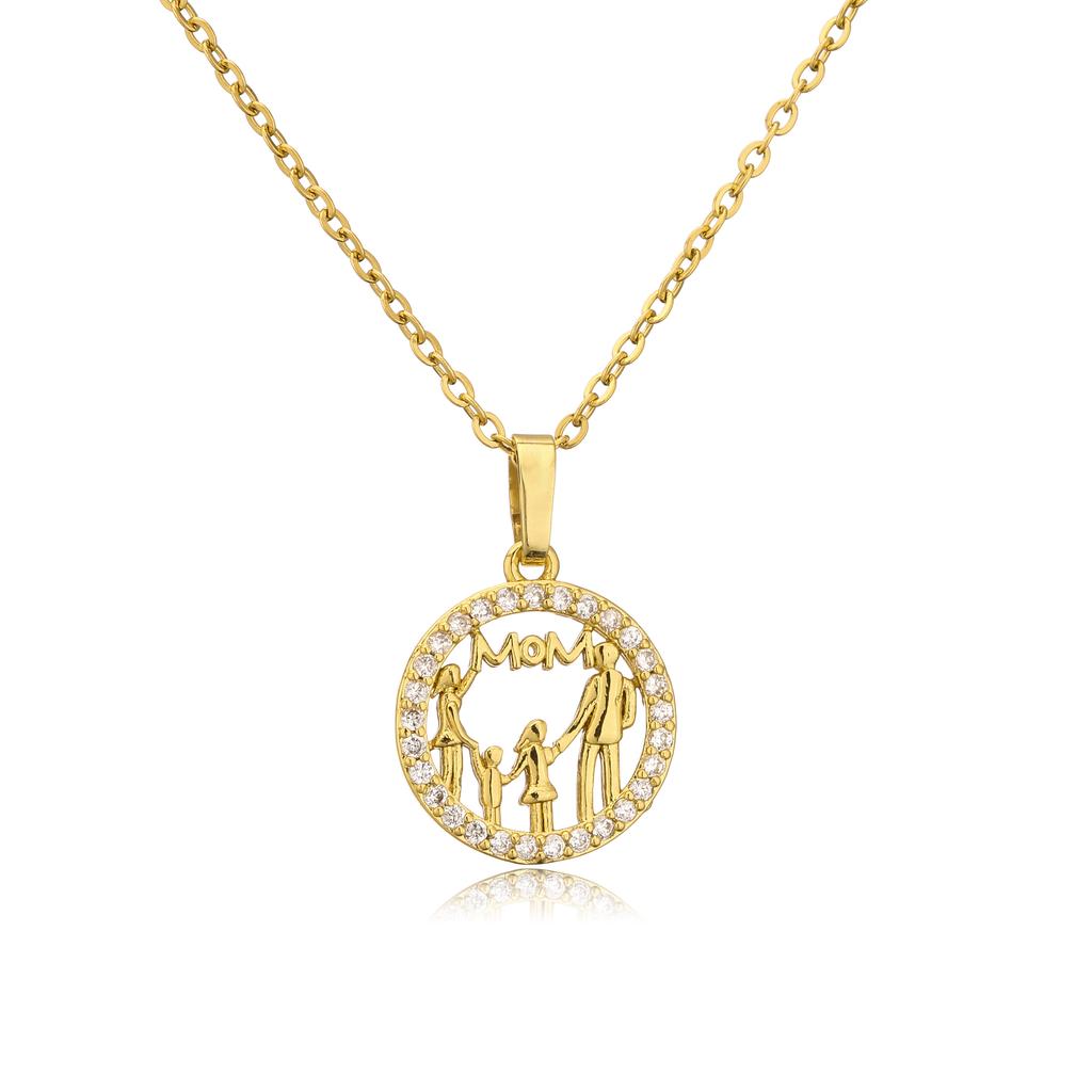 HECHENG,Mother's Day Mama Letter Pendant Necklace For Women,Stainless steel  Chain Choker Personality Zircon New Gifts