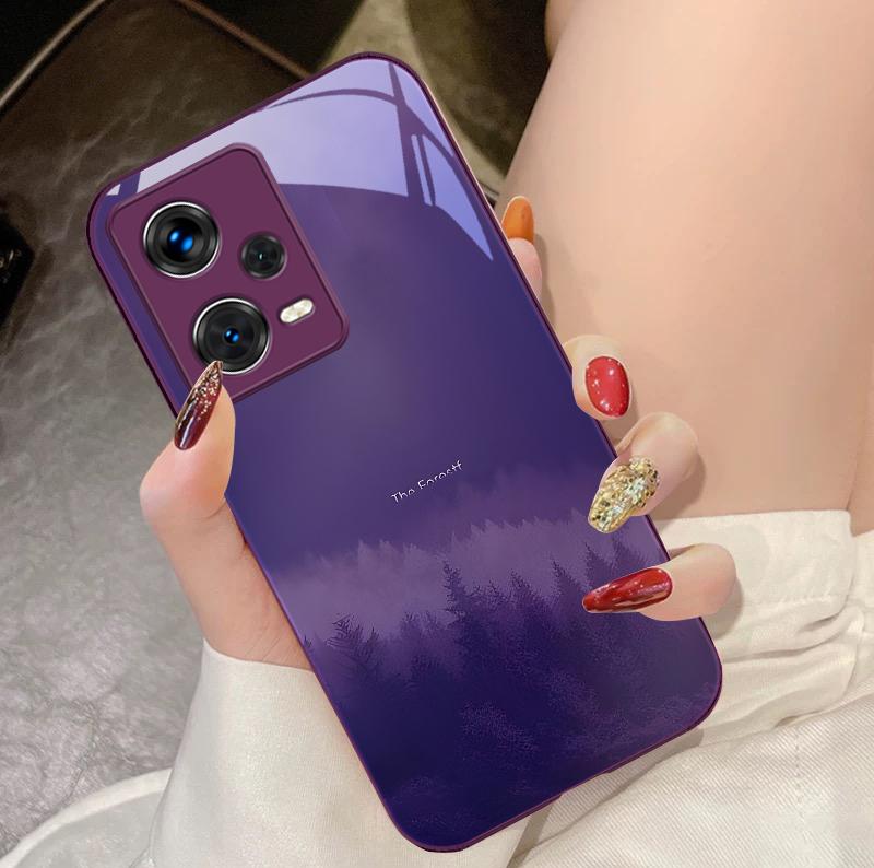 Misty Forest Black Für Xiaomi 14 Ultra 13 Lite Redmi Note 13 11 Pro 12 Plus Poco X6 3 Pro F4 6 GT Gehärtetes Glas Handyhülle