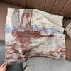 Autumn and winter warm thickened four shuttle imitation cashmere scarf winter shawl scarf women's oil painting sailing shawl