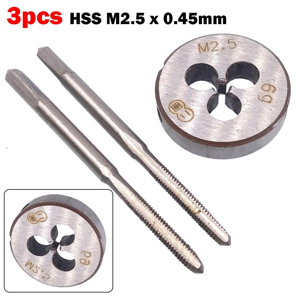 HSS M2.5 x 0.45mm Taper & Plug Tap & M2.5 x 0.45mm Die Metric Thread Right Hand
