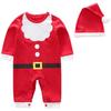 YCharu Christmas Cosplay Kids Santa Claus Romper with Santa Long Baby Christmas Costume Hat, Sleeves, Girl's (Red, 73cm)