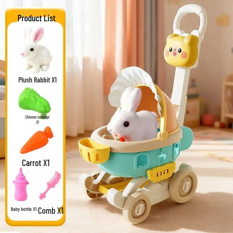 Children's Role-Playing Pet Stroller: Walking and Barking Electric Plush Doll