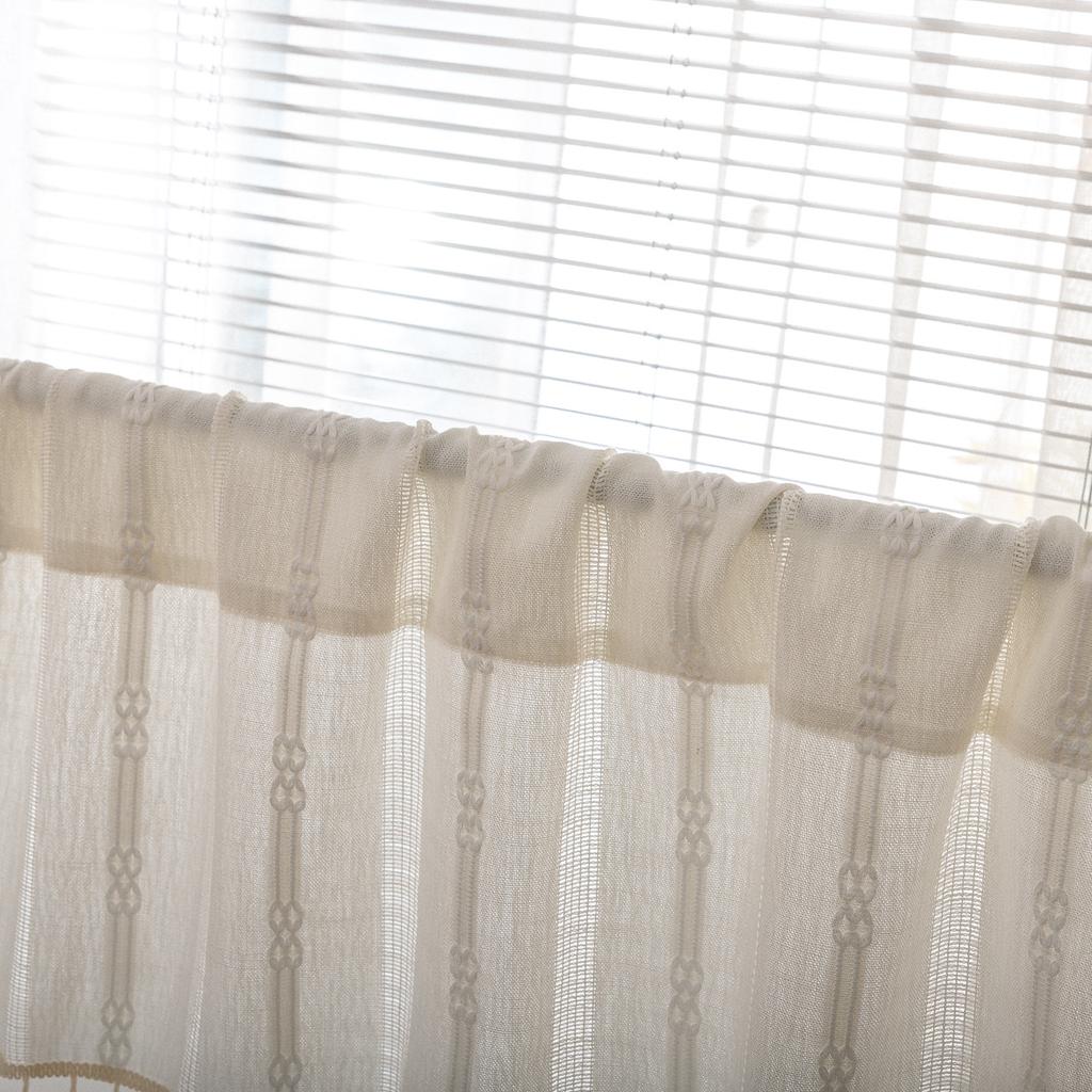 Hot Sale European Simple Kitchen Coffee Curtain Finished Piercing Rod Small Curtain Short Curtain Half Curtain