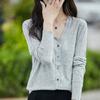 Women's Wool Sweater Qinghe Cashmere 50% Silk 50% Wool Autumn and Winter Wool Cardigan Soft and Warm
