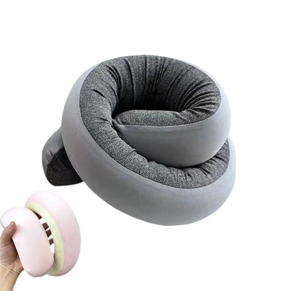 

Multi-Position Travel Neck Pillow, 360° Adjustable & Foldable Memory Foam Pillow, Custom Support for Airplane, Office, Car H5N0