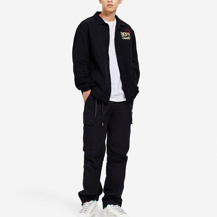 Li-Ning Skateboard Series Solid Color Letter Embroidery Straight-Leg Sports Pants Men Bottoms Black AKXS801-3