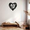 Black Metal Wall Art with a Heart, Central Cross and Floral Patterns. A Meaningful Gift for Easter. Perfect for Living Room Decor, Adding Faith.