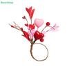 Valentine's Day Napkin Ring Decor - Romantic Heart & Flower Design,for Wedding/Anniversary/Dinner Party Decoration