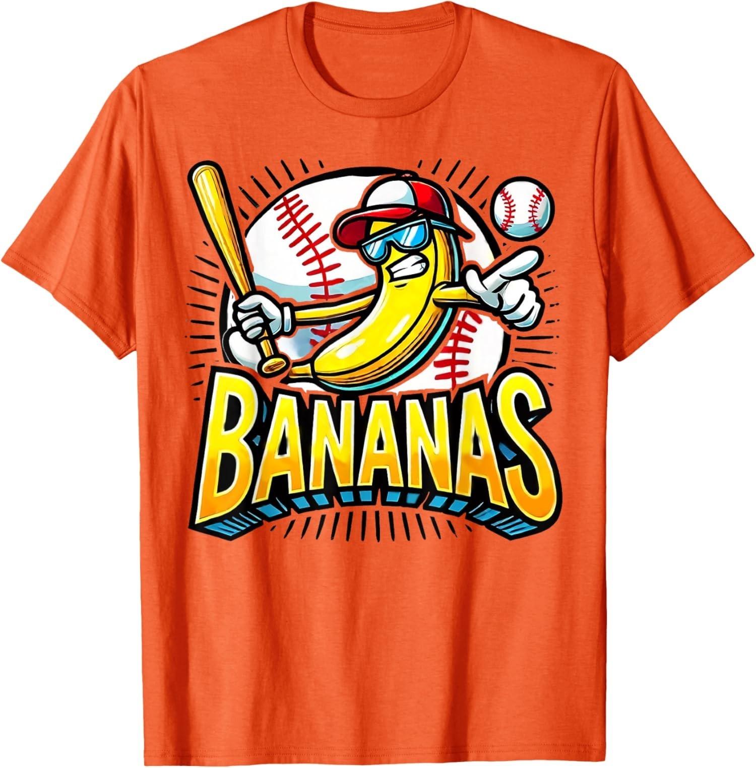 Cute Banana Graphics Banana Lover Baseball Fans Unisex T-Shirt L