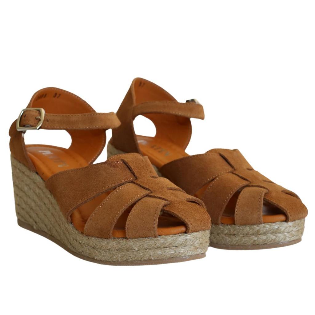 Dámské boty na klínovém podpatku z pravé kůže