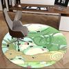 1 Stück Süße Froschfamilie Runder Teppich Anime-Design Bürostuhlmatte, Rutschfester Teppich für Heimdekoration