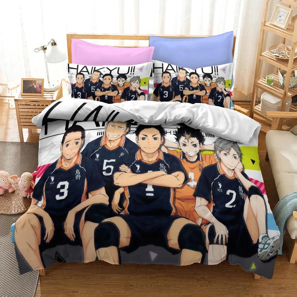 3D Print Anime Volleyball Haikyuu Bedding Set Duvet Cover Bed Set Quilt Cover Pillowcase Comforter King Queen Size Boys Adult