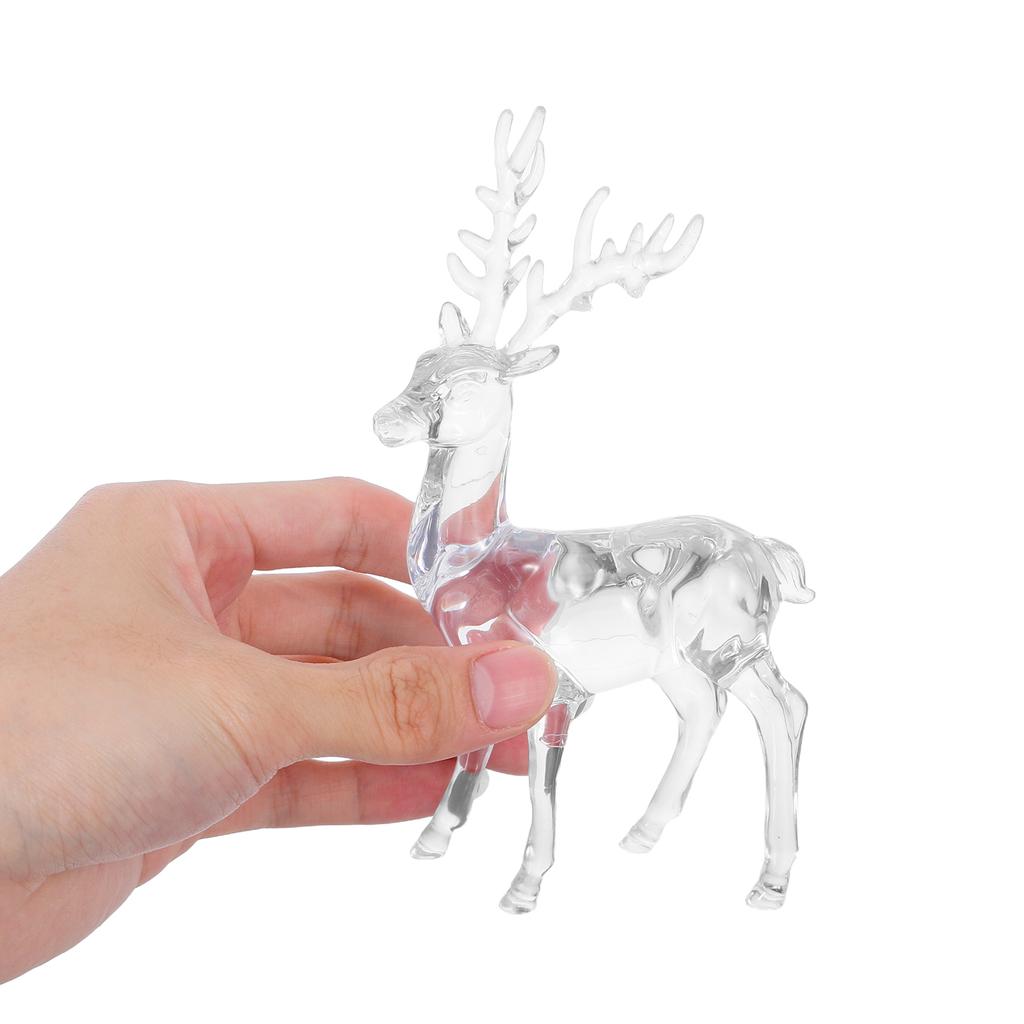 2Pcs Reindeer Christmas Decor Christmas Reindeer Ornament Deer Figurines Sitting Standing Elk Statues Home Tabletop Collectibles