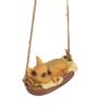Garden Dog Statue Outdoor Resin Swing Ornament Hanging Decoration Home Bulldog Animal Gift Yello  Brown