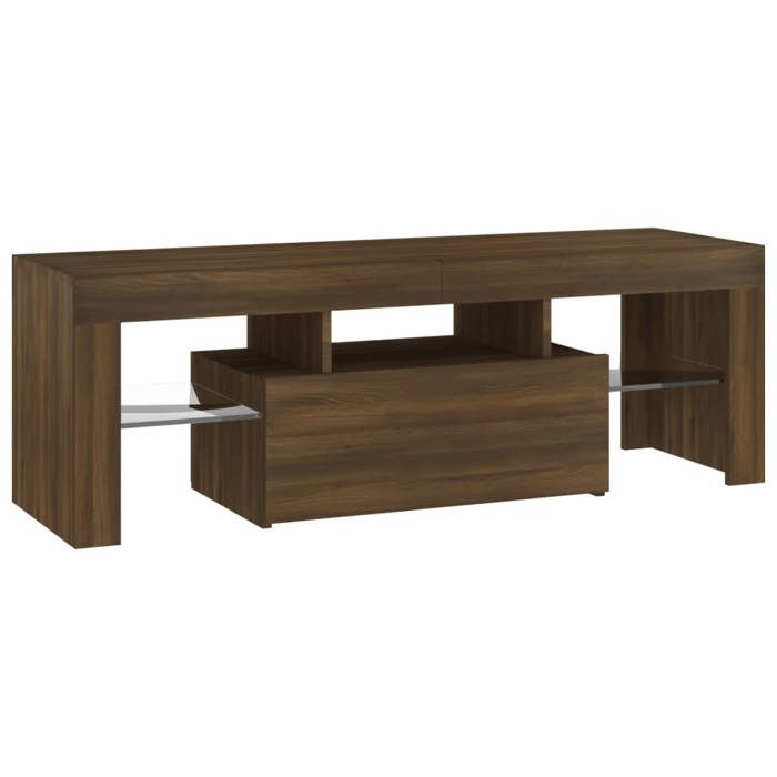 VidaXL Meuble TV avec lumières LED chêne marron 120x35x40 cm, meuble TV avec lumière LED, support tv, armoire média, meuble 815668