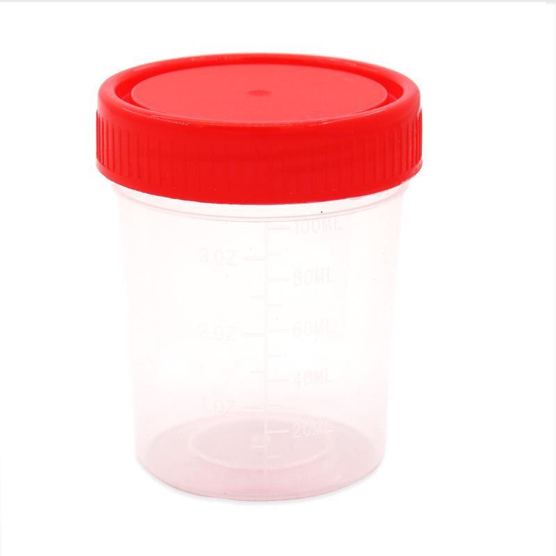 Plastic Sampling Cup with Lid - 40ml, 60ml, 120ml for Sputum, Urine, Stool