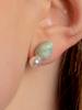 Cerabonito Teardrop Ceramic Pearl Drop Earrings (Mint)