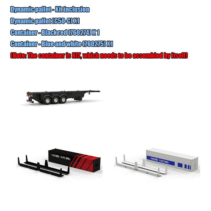 

Turbo Racing C50-T 1:76 C50 Remote Control Truck Simulated Vehicle Lights and Horn RTR Version Toy Car