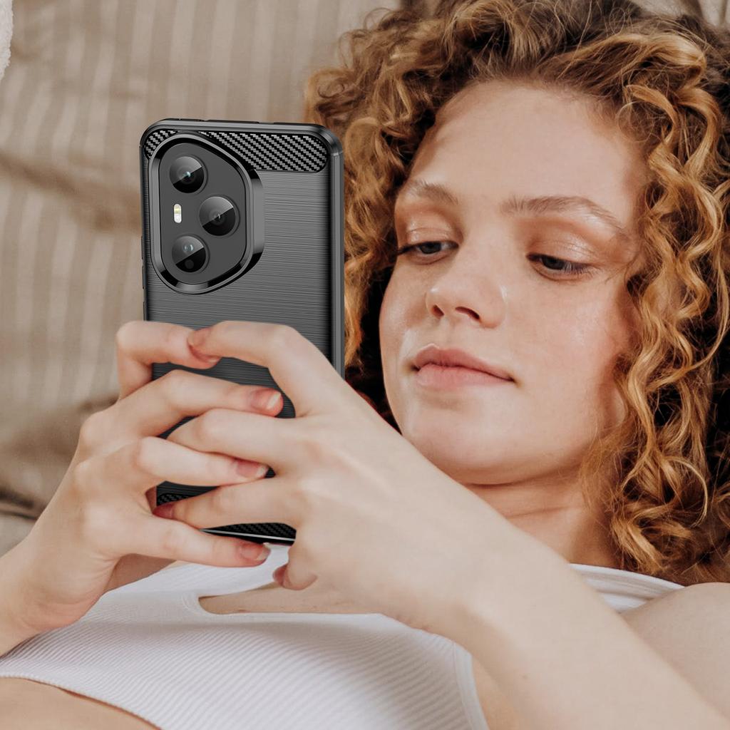 Voor Honor 400 Pro 5G (Globaal) Hoes Beschermende Telefoonhoes Koolstofvezel Textuur Geborsteld