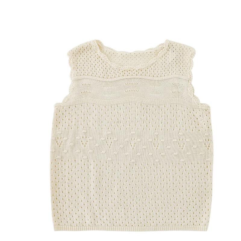 Girls Lyocell Sleeveless Knit Vest 110 cm бежевый