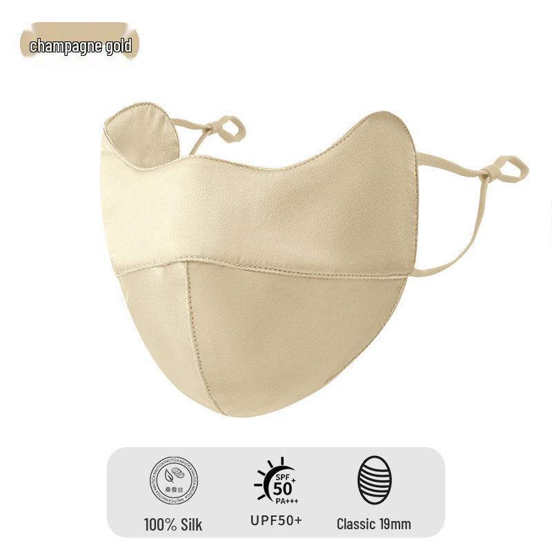 Women's 100% Mulberry Silk UPF50+ Summer Sunscreen Mask with Eye Corner Protection