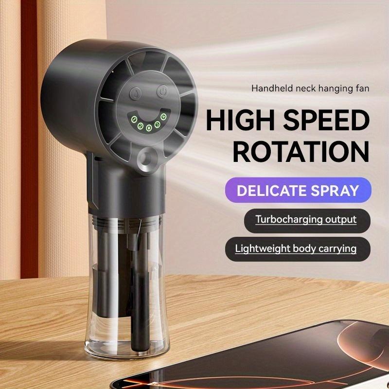 New Portable Handheld Mini Fan, Neck Hanging Strong Wind Fan, Mist Fan, USB Rechargeable Personal Fan, Large Capacity Battery Long-Lasting