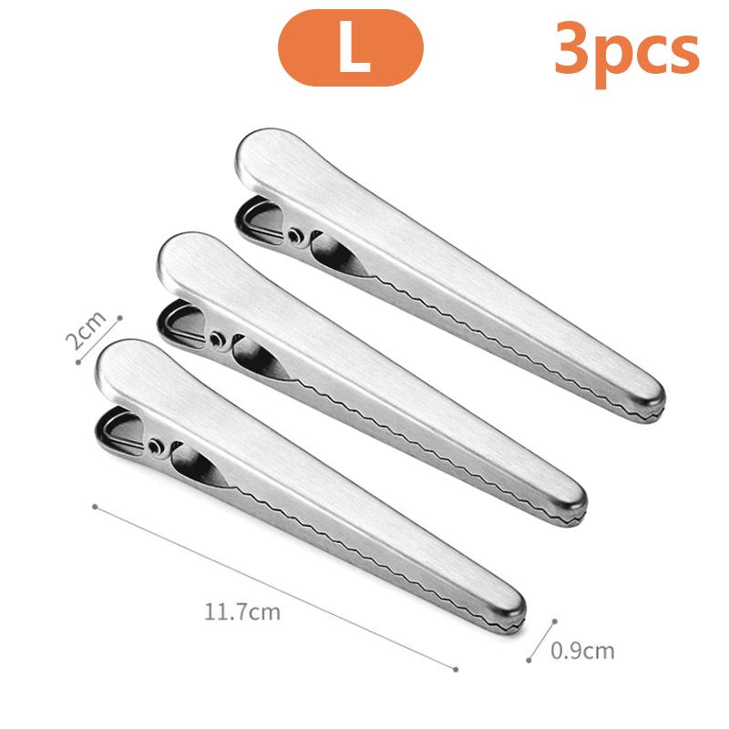 3/6/12Pcs Stainless Steel Clips, Multi-Purpose Food Storage Bag Clips, Reusable Kitchen Alligator Clip Office Binding