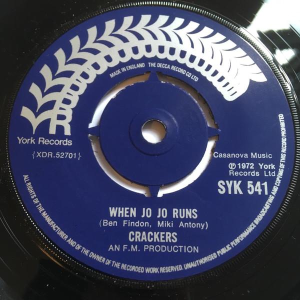 

7inch Record CRACKERS - When Jo Jo Runs SYK541 York Records 1973 UK Rock Used