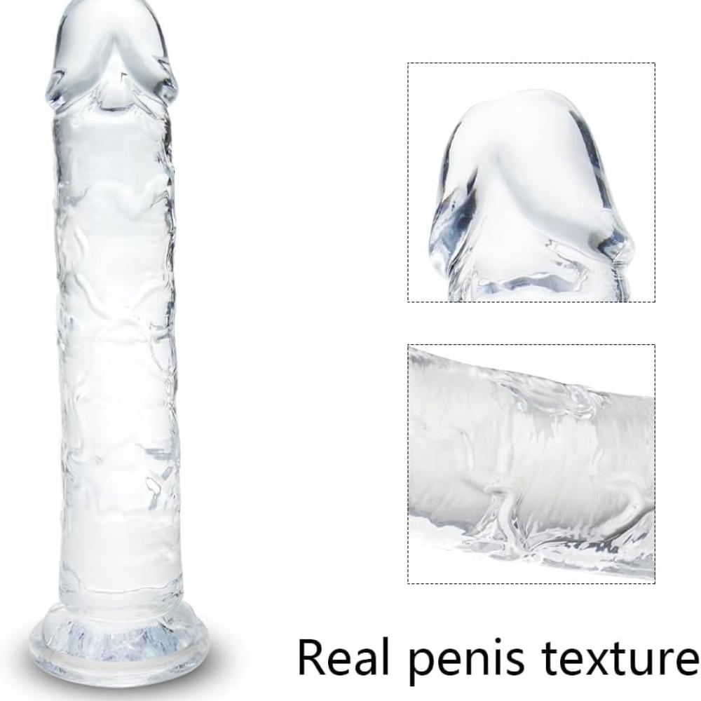 Small Realistic Dildo, Soft Lifelike Beginner Sex Toy Thin Penis Clear with Strong Suction Cup, Adult Life Like Sex Anal Cute Toys & Games