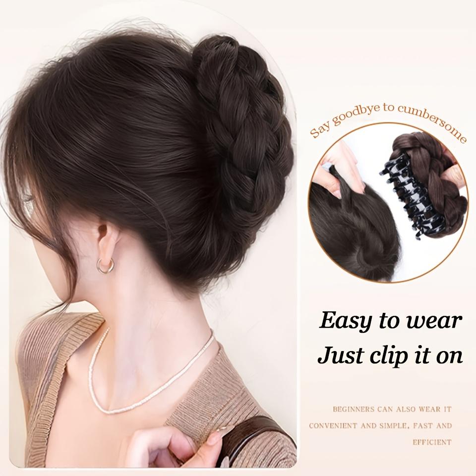 Luxurious Braided Buns Hair Extension Claw Clip For Women With Twist Clip For Daily Wear Hair Bun For Women