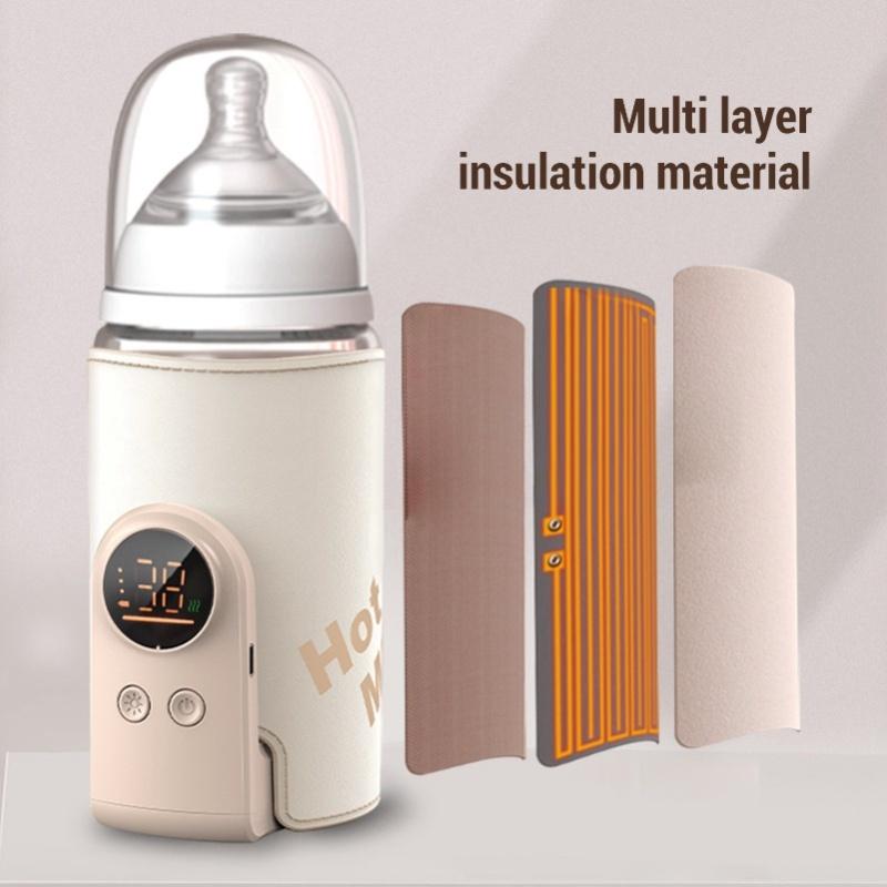 Cordless Baby Bottle Warmer Wrap Portable LED Display Fast Baby Milk Warmer Cover For Breastmilk