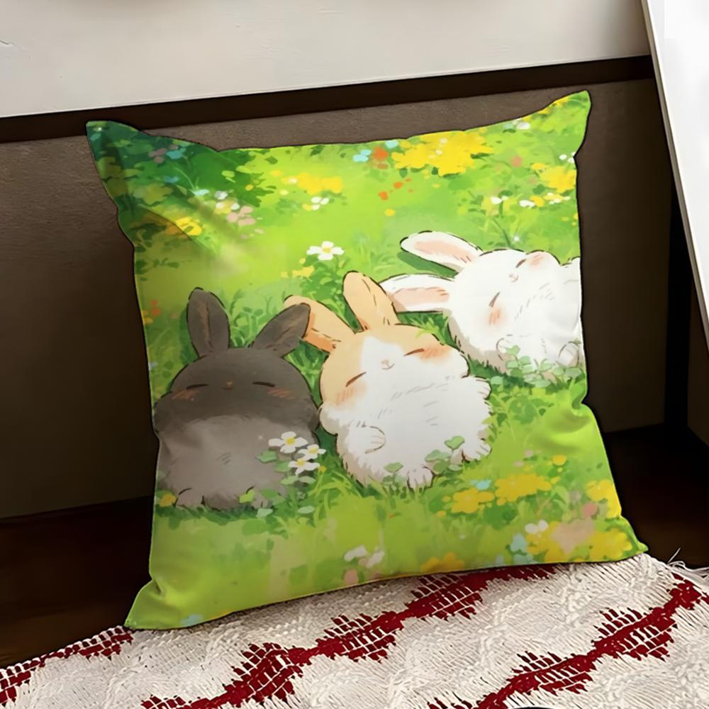 Cartoon Drawing Animal Cushion Cover Reversible Soft Durable Pillow Cover Home  Car MultiScene Use for Daily Comfort